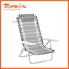 Plastic armrest beach chair with pillow