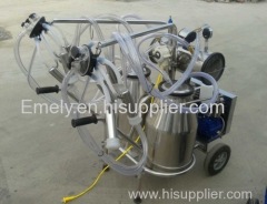 dairy farm vacuum pump two buckets cow milking machine