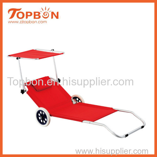 Beach lounger with sunshade