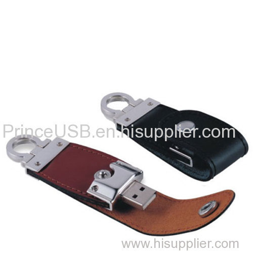 8GB Hot Selling Leather USB Flash Drive for Promotion Gifts 8GB Genuine Leather USB Flash Drive