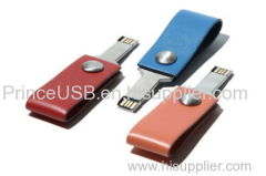 8GB Hot Selling Leather USB Flash Drive Promotional Gift Custom Leather USB Flash Drive with Full Color Printing