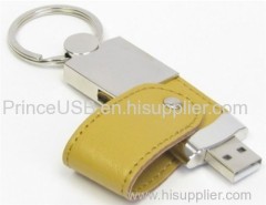 8GB Hot Selling Leather USB Flash Drive for Promotion Gifts 8GB Genuine Leather USB Flash Drive