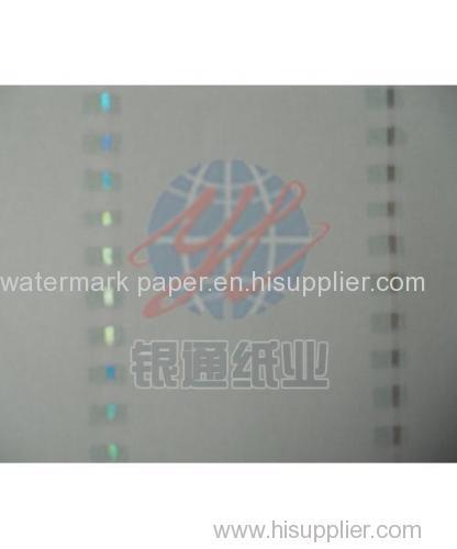 security paper with different designs of thread