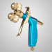 CNISOO Stainless Steel Dual Head Spray Gun for Chrome Nano Spraying