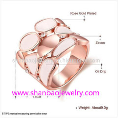 Gold Plated Costume Fashion Zircon Jewelry Woman Rings