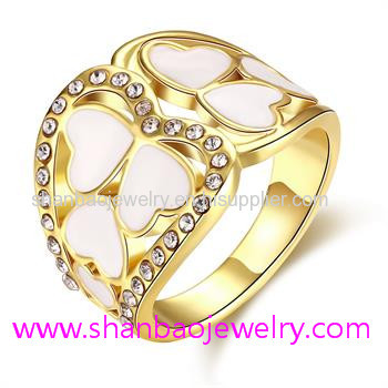 Gold Plating Costume Fashion Zircon Jewelry Woman Rings