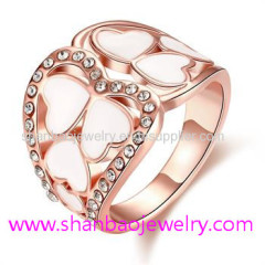 Gold Plating Costume Fashion Zircon Jewelry Woman Rings