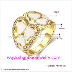 Gold Plating Costume Fashion Zircon Jewelry Woman Rings