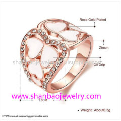 Gold Plating Costume Fashion Zircon Jewelry Woman Rings