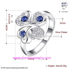 Silver Plated Costume Fashion Zircon Jewelry Rings