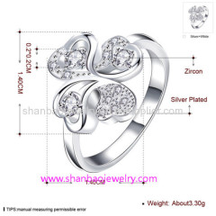 Silver Plated Costume Fashion Zircon Jewelry Rings