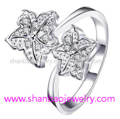 Silver Plated Costume Fashion Zircon Jewelry Women Rings