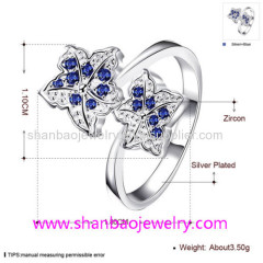 Silver Plated Costume Fashion Zircon Jewelry Women Rings