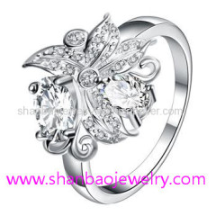 Silver Plating Costume Fashion Zircon Jewelry Woman Rings