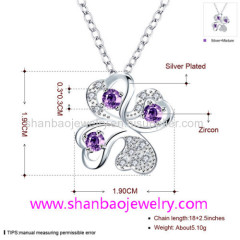 Silver Plated Costume Fashion Zircon Jewelry Necklaces