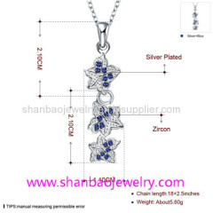 Silver Plated Costume Fashion Zircon Jewelry Women Necklaces