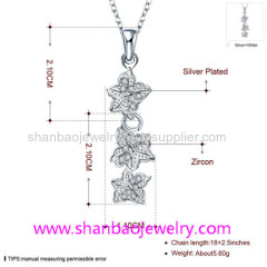 Silver Plated Costume Fashion Zircon Jewelry Women Necklaces