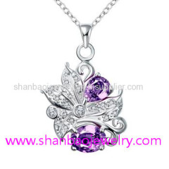 Silver Plating Costume Fashion Zircon Jewelry Woman Necklaces