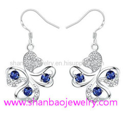 Silver Plated Costume Fashion Zircon Jewelry Earrings