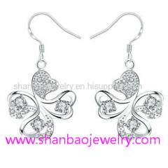 Silver Plated Costume Fashion Zircon Jewelry Earrings