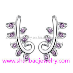 Silver Plated Costume Fashion Zircon Jewelry Woman Earrings