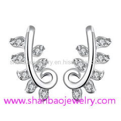 Silver Plated Costume Fashion Zircon Jewelry Woman Earrings