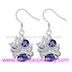 Silver Plating Costume Fashion Zircon Jewelry Woman Earrings