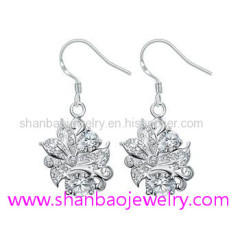 Silver Plating Costume Fashion Zircon Jewelry Woman Earrings