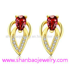 Gold Plated Costume Fashion Zircon Jewelry Earrings