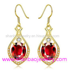 Gold Plated Costume Fashion Zircon Jewelry Women Earrings