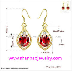 Gold Plated Costume Fashion Zircon Jewelry Women Earrings
