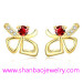 Gold Plated Costume Fashion Zircon Jewelry Woman Earrings