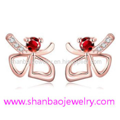 Gold Plated Costume Fashion Zircon Jewelry Woman Earrings