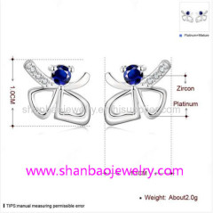 Gold Plated Costume Fashion Zircon Jewelry Woman Earrings