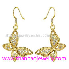 Gold Plating Costume Fashion Zircon Jewelry Woman Earrings