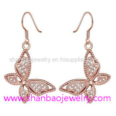 Gold Plating Costume Fashion Zircon Jewelry Woman Earrings