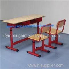 Plywood Double Height Adjustable School Desk