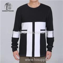 White & Black Men's Sweatshirt Without Hood