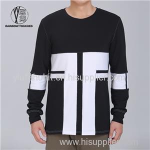 White & Black Men's Sweatshirt Without Hood
