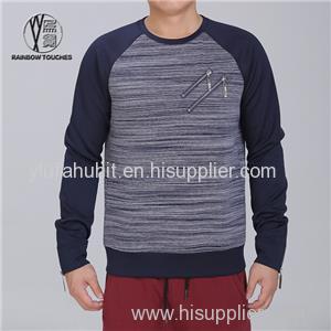 Blue & Gray Men's Sweatshirt Without Hood