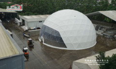 Economical 25m geodesic dome tent with PVC door