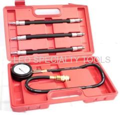 Auto Engine Compression Pressure Tester Kit with Extend Hose M10 M12 M14 Adapters