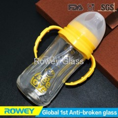 Heat Resistant Leak Free Unbroken Durable New Unique Design Glass Baby Bottle