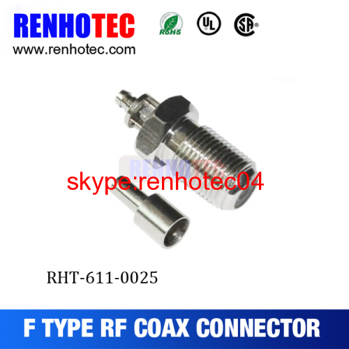 Straight f female connector