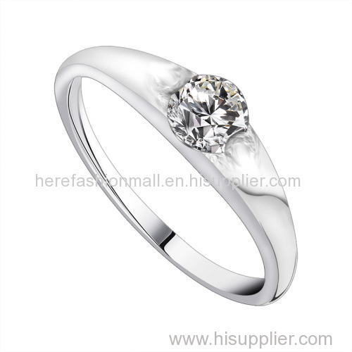 Cute titanium wedding rings inlaid zircon