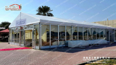 10x20m event tent with solid glass wall system for high-class conference