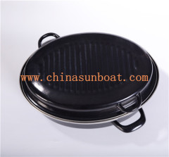 Sunboat S' Heavy Enamel Round Roaster with Stainless Edge