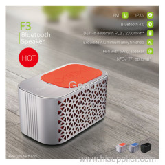 Waterproof IPX5 aluminium alloy Bluetooth speaker with fm 2*5 speakers play 15 hours