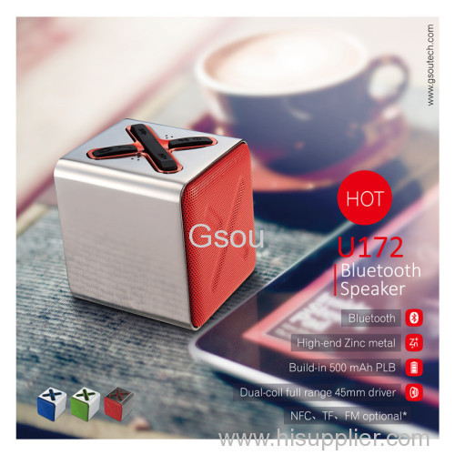 Zinc metal high quality fashion mini portable Bluetooth speaker with phone call