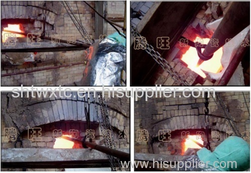 Ceramic welding for the regenerator in the glass furnace